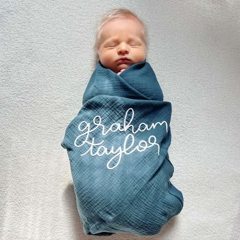 Hand Embroidered Swaddle