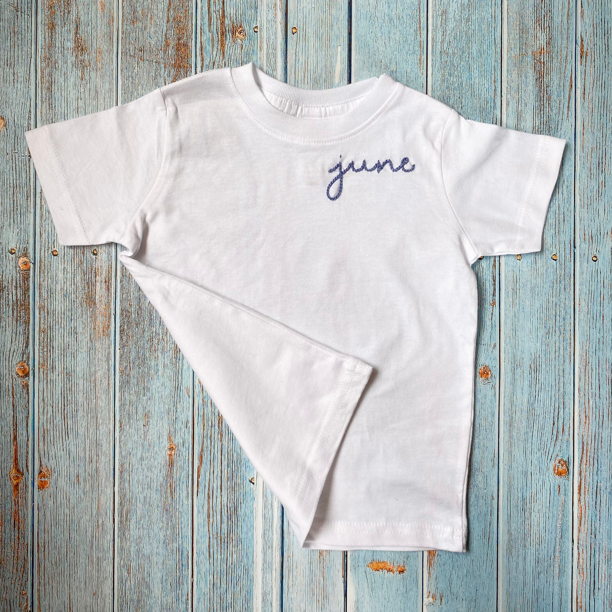 Hand embroidered name shirt with hotsell small image