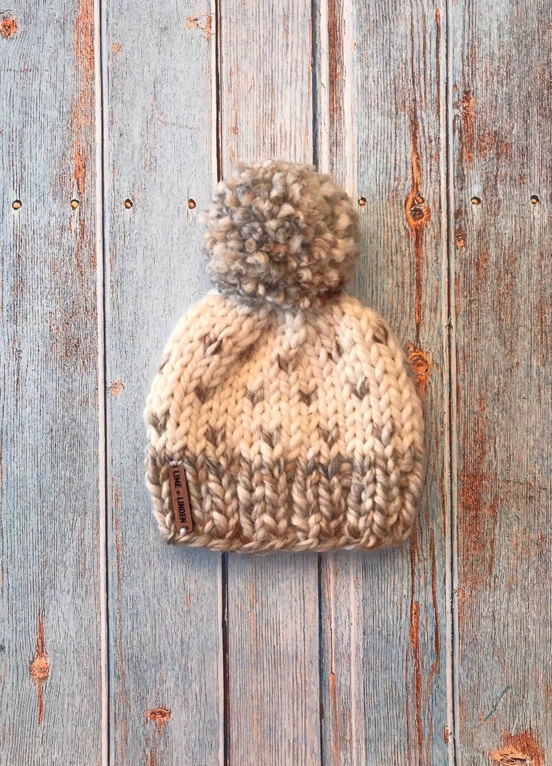 hand knit baby fair isle hat