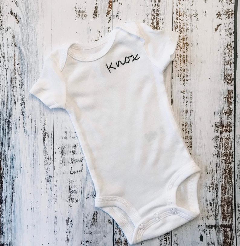 Hand Embroidered Onesie