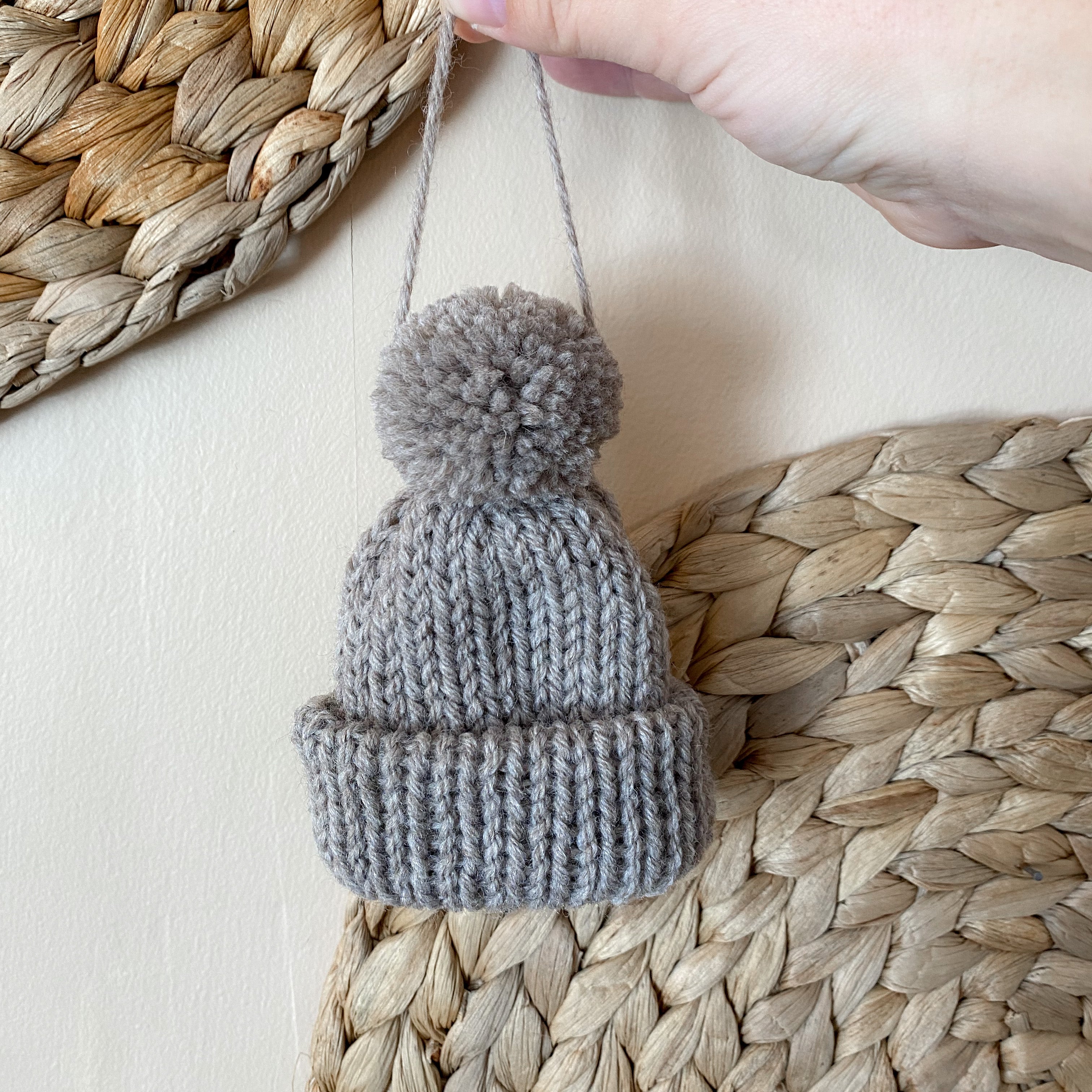 Teeny Beanie Ornament with Letter