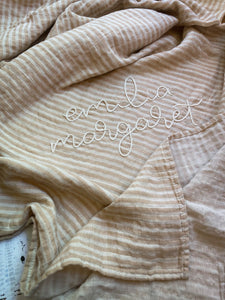 Hand Embroidered Swaddle