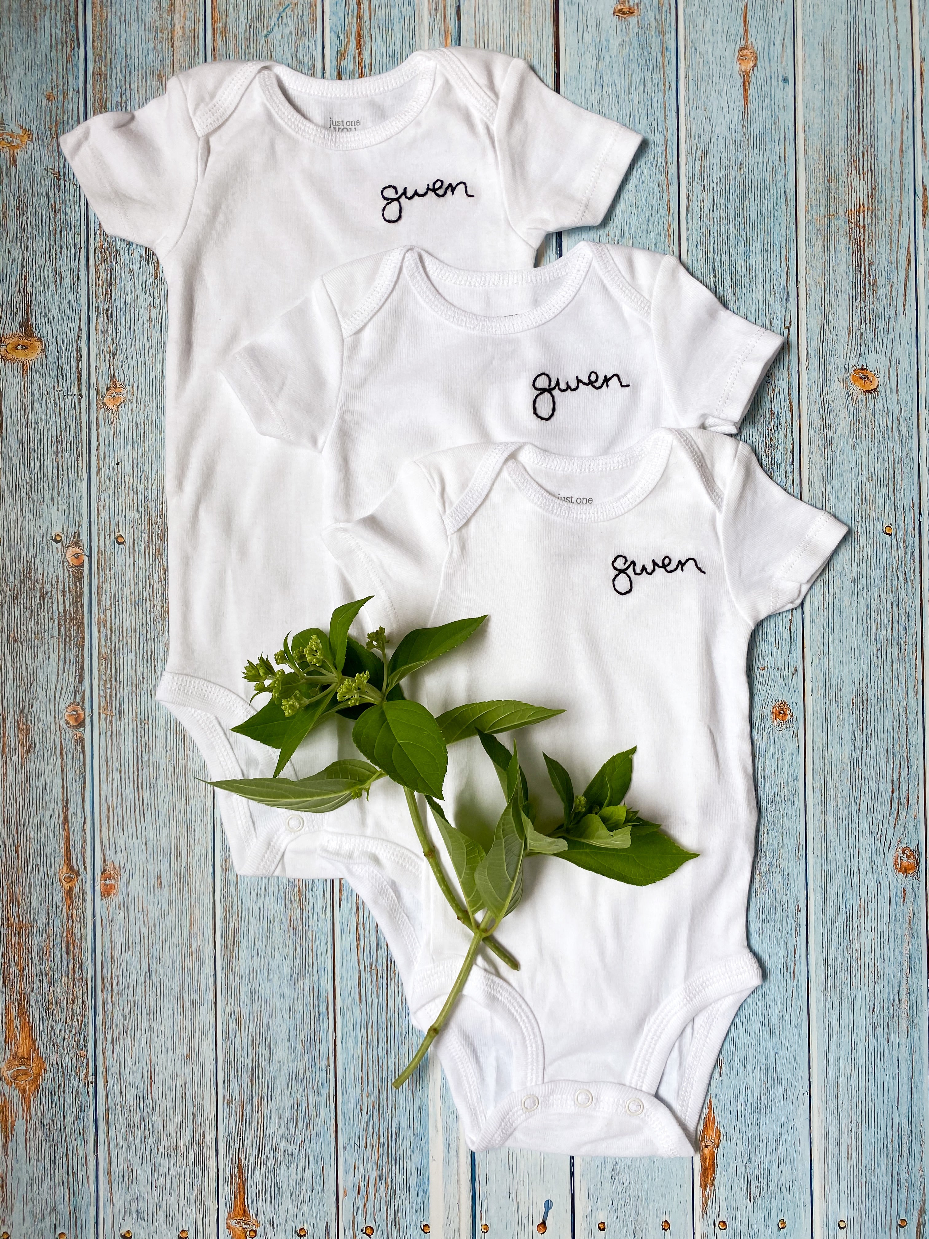 Hand Embroidered Onesie