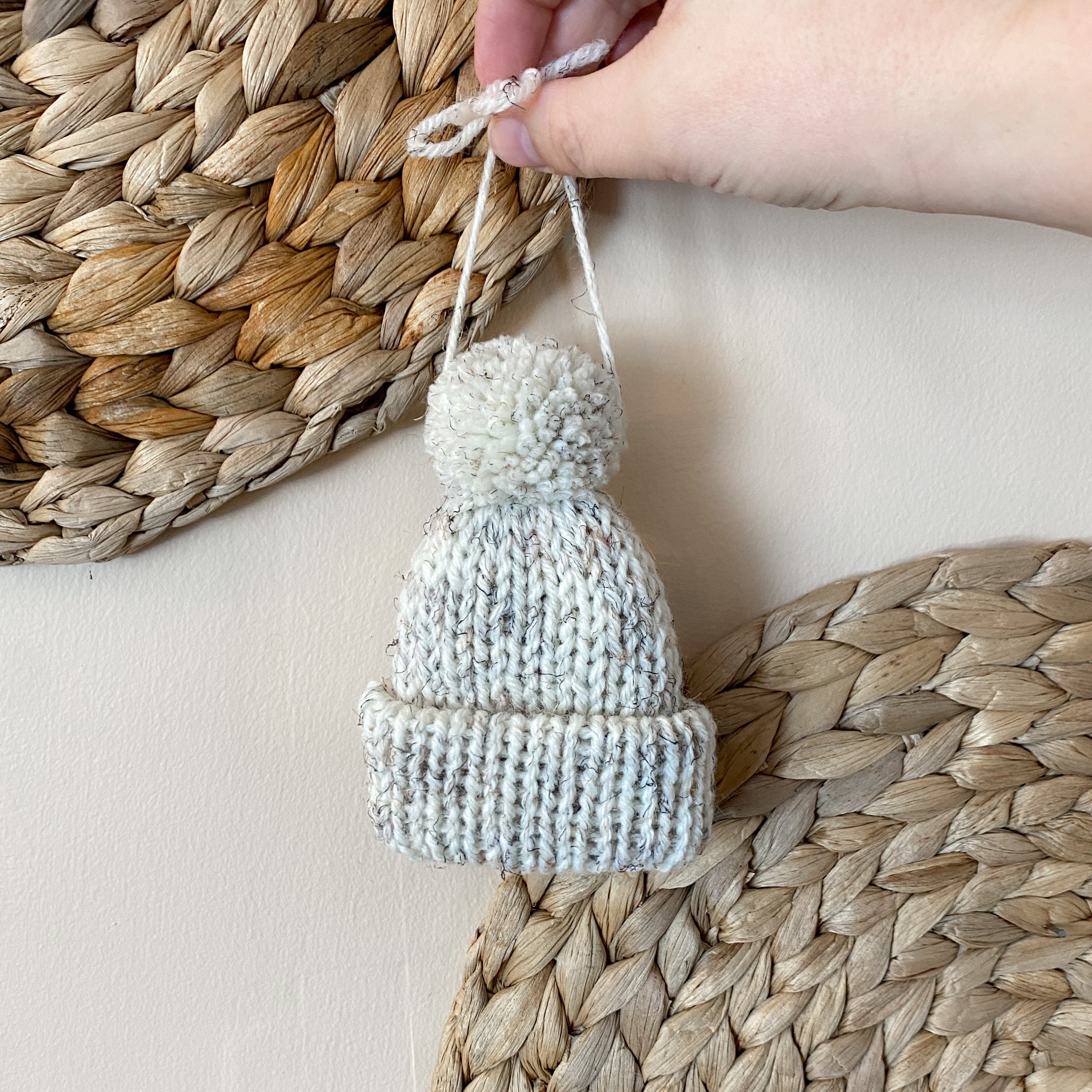 Teeny Beanie Ornament with Letter