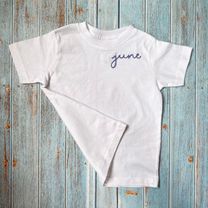 Hand Embroidered Toddler Tee